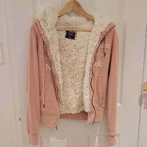 Abercrombie & Fitch Blush Hoodie with Cream Lining